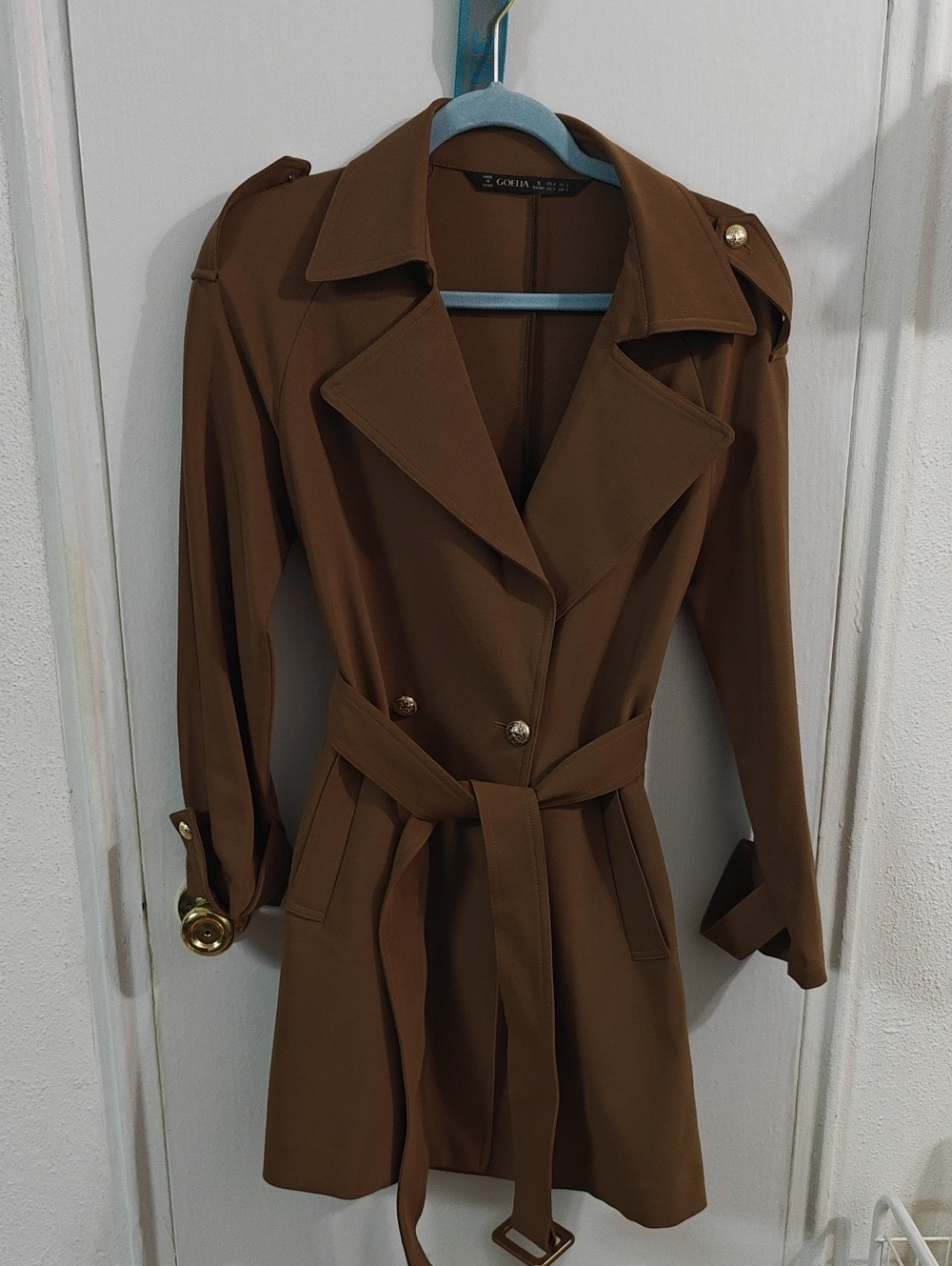 Trench Coat with Belted Waist in Brown - ZOHA STYLE